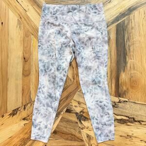 Athleta Salutation Stash High Rise Leggings Hera Abstract Gray Cloud - Large